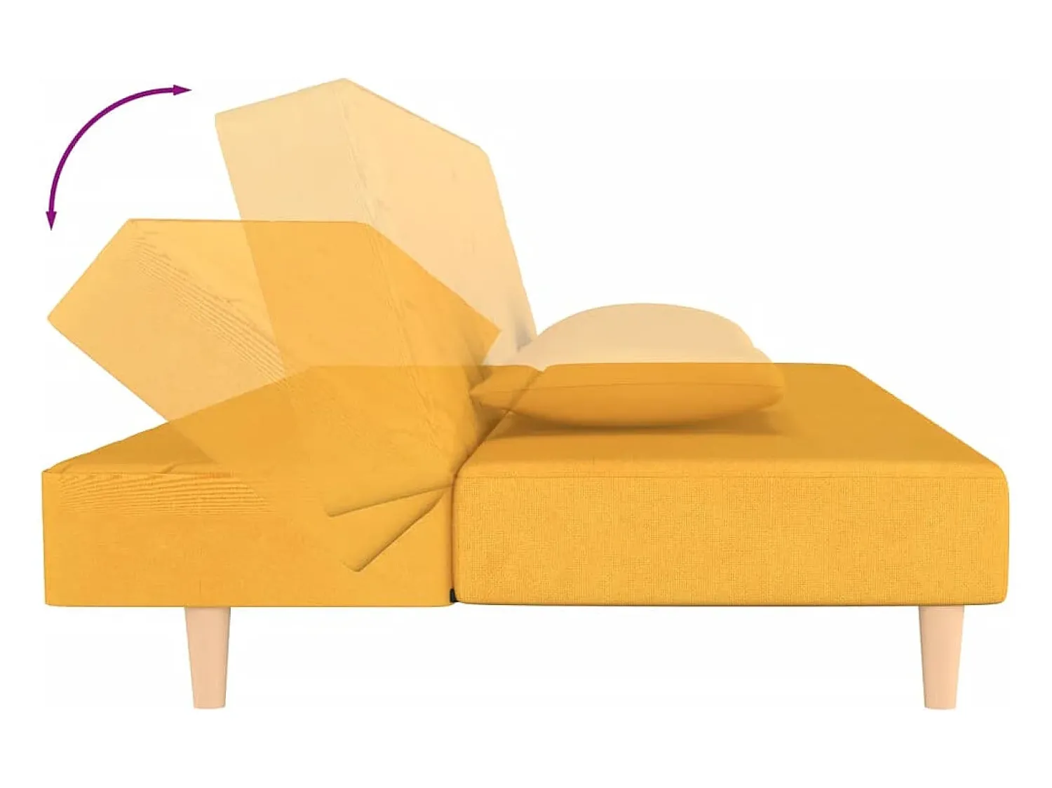 vidaxl Sofá-cama 2 lugares com duas almofadas tecido^ Sofá