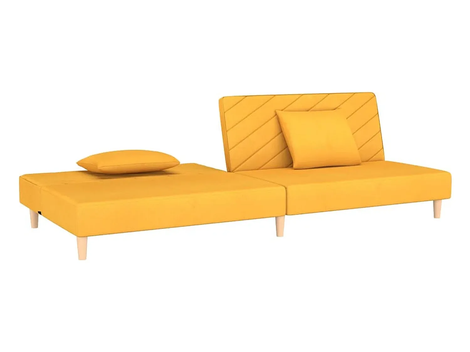 vidaxl Sofá-cama 2 lugares com duas almofadas tecido^ Sofá