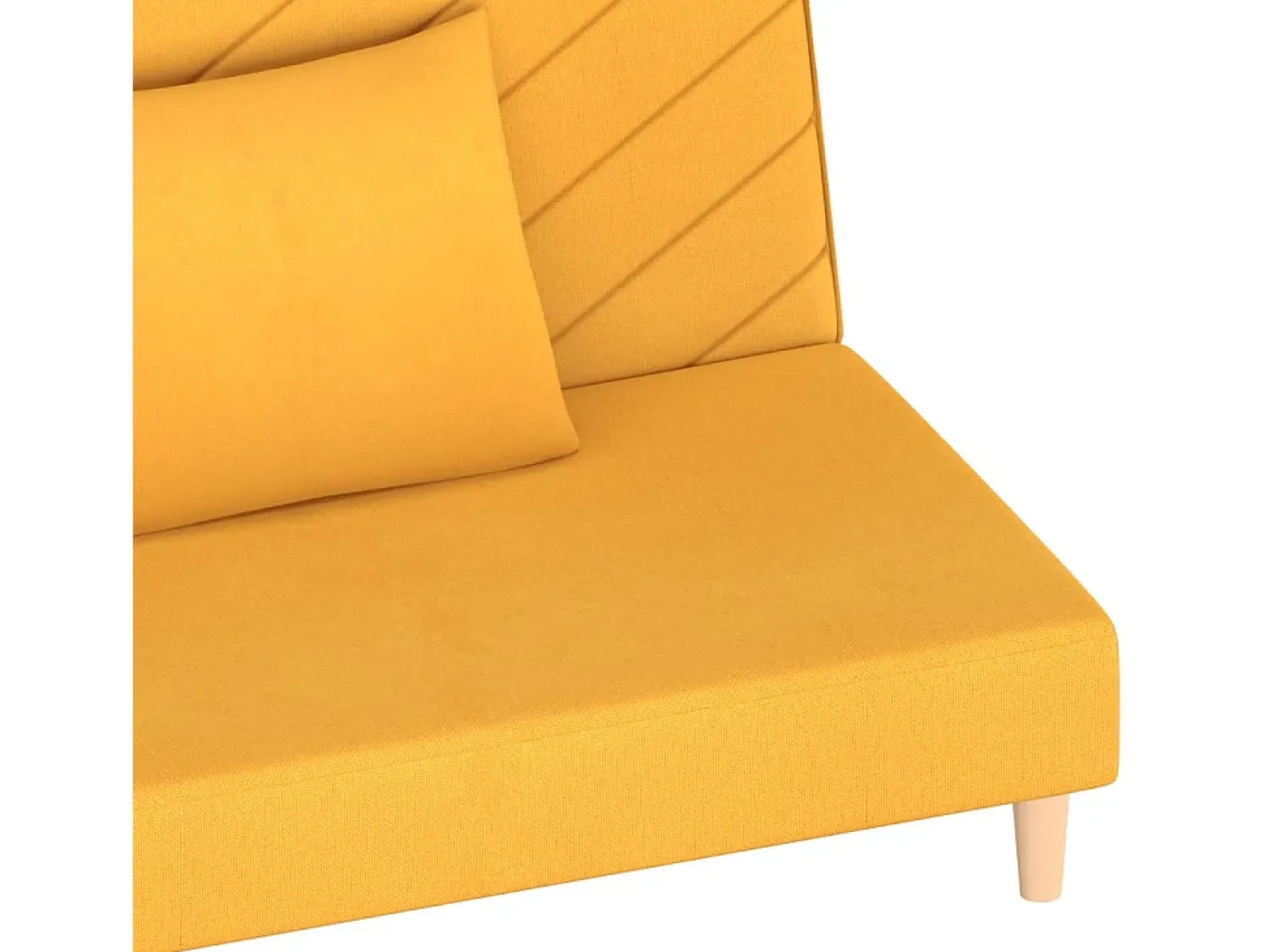 vidaxl Sofá-cama 2 lugares com duas almofadas tecido^ Sofá