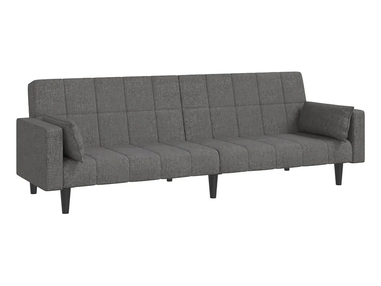 Sofá-cama 2 lugares com duas almofadas tecido cinzento-claro PT254435^ Sofá