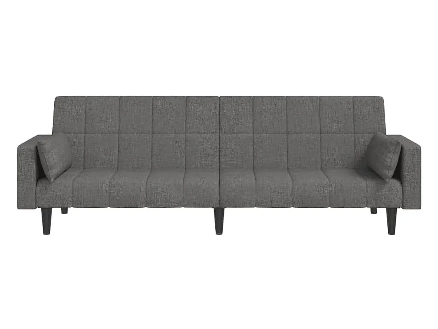 Sofá-cama 2 lugares com duas almofadas tecido cinzento-claro PT254435^ Sofá