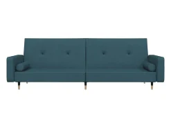 Sofá-cama 2 lugares com duas almofadas veludo PT161784^ Sofá
