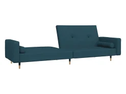 Sofá-cama 2 lugares com duas almofadas veludo PT161784^ Sofá