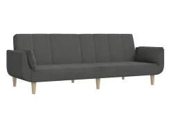 Sofá* Sofá-cama 2 lugares com duas almofadas tecido -escuro PT347506 Cinzento