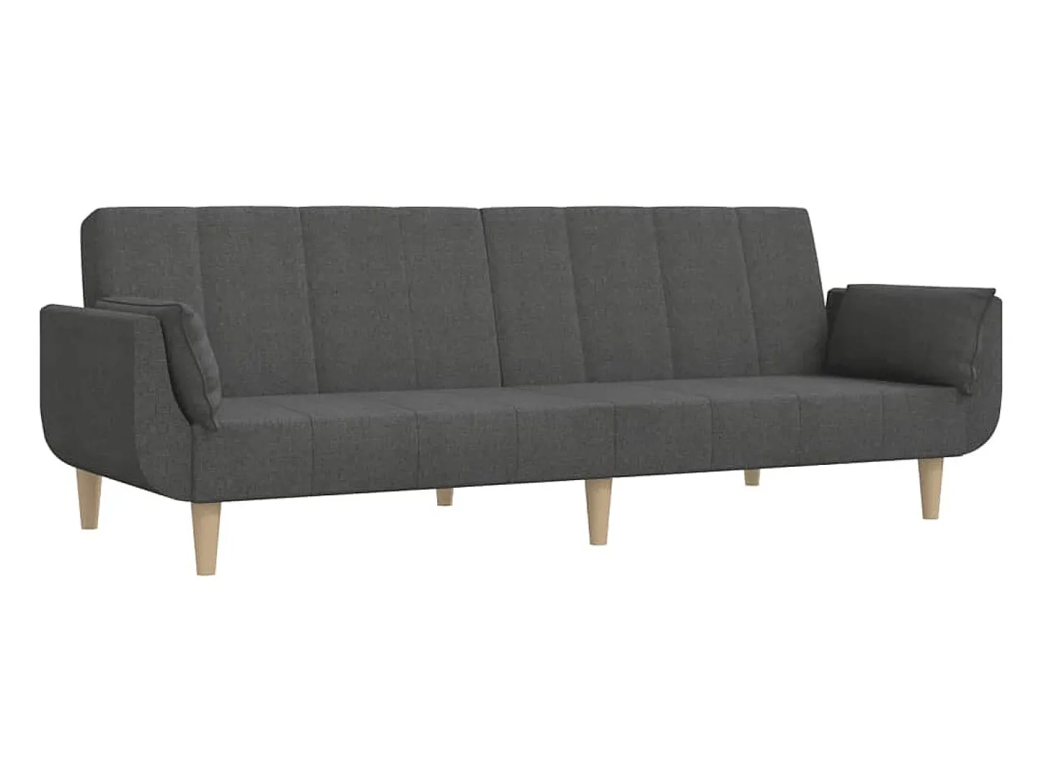 Sofá* Sofá-cama 2 lugares com duas almofadas tecido -escuro PT347506 Cinzento