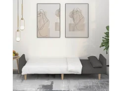 Sofá* Sofá-cama 2 lugares com duas almofadas tecido -escuro PT347506 Cinzento