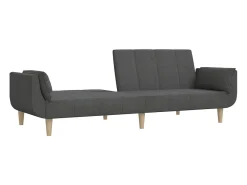 Sofá* Sofá-cama 2 lugares com duas almofadas tecido -escuro PT347506 Cinzento