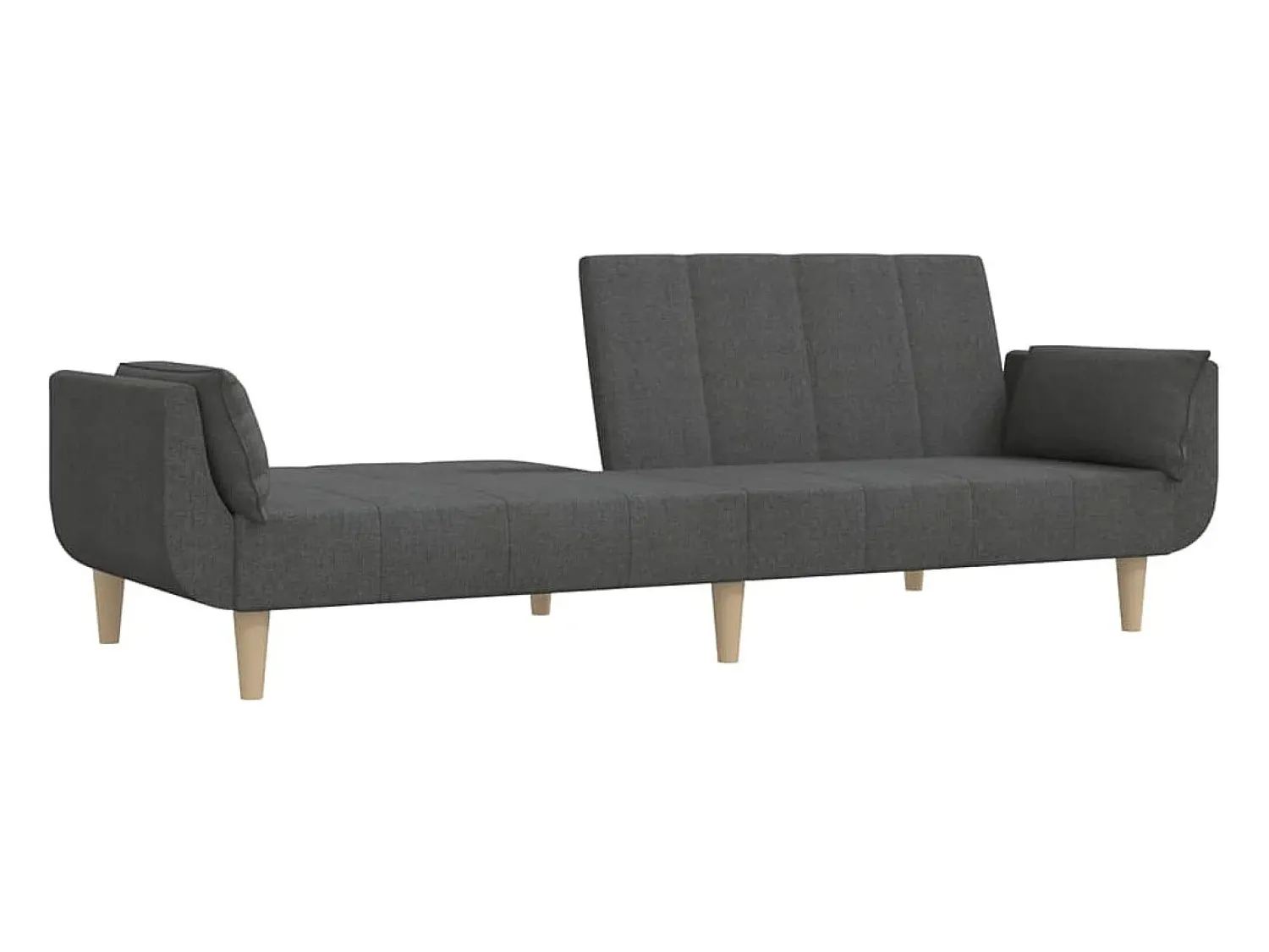 Sofá* Sofá-cama 2 lugares com duas almofadas tecido -escuro PT347506 Cinzento