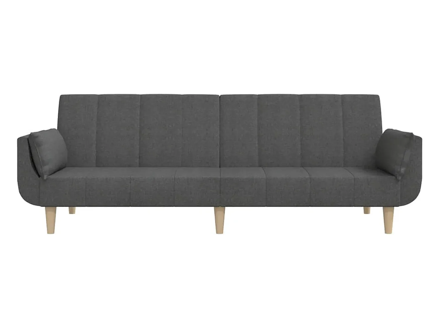 Sofá* Sofá-cama 2 lugares com duas almofadas tecido -escuro PT347506 Cinzento