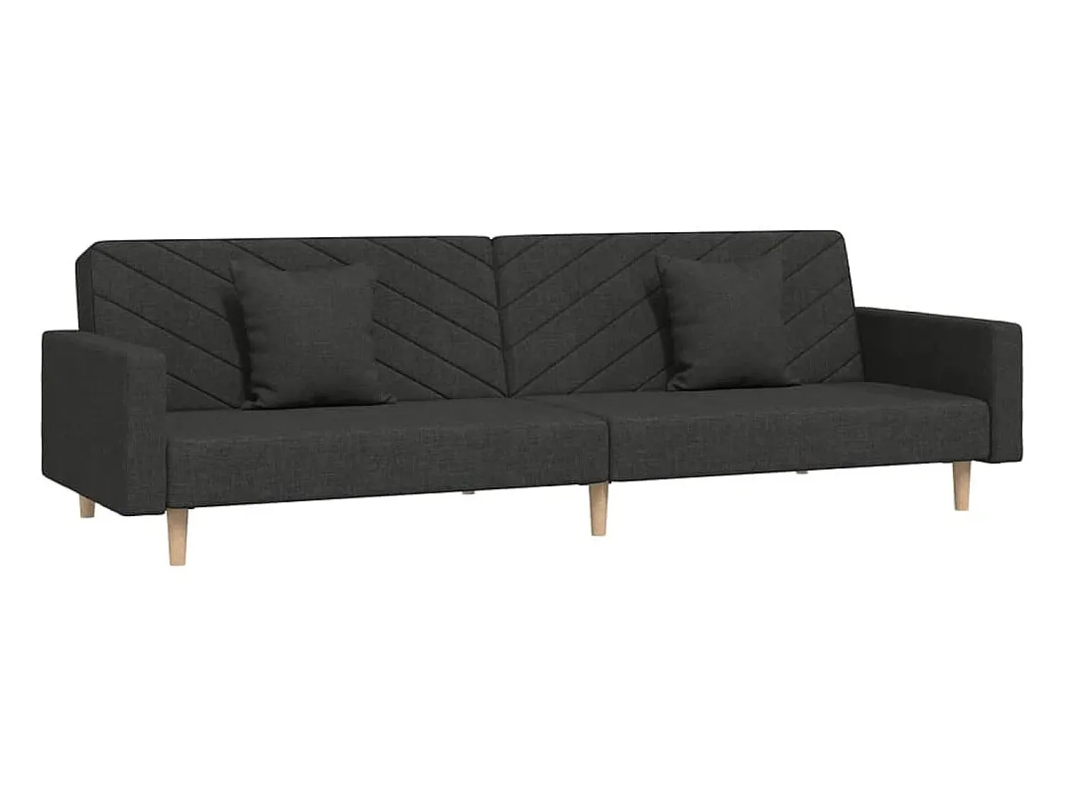 Sofá* Sofá-cama 2 lugares com duas almofadas tecido PT804404 Preto