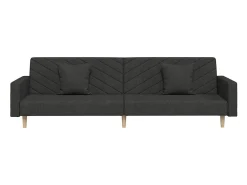 Sofá* Sofá-cama 2 lugares com duas almofadas tecido PT804404 Preto