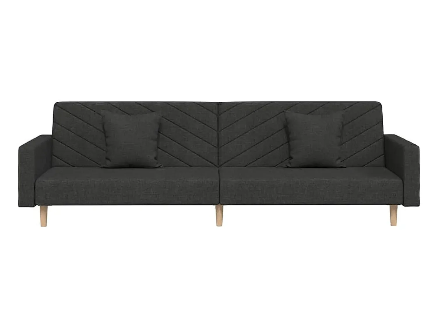 Sofá* Sofá-cama 2 lugares com duas almofadas tecido PT804404 Preto