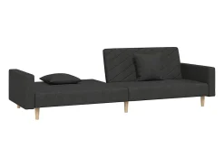 Sofá* Sofá-cama 2 lugares com duas almofadas tecido PT804404 Preto