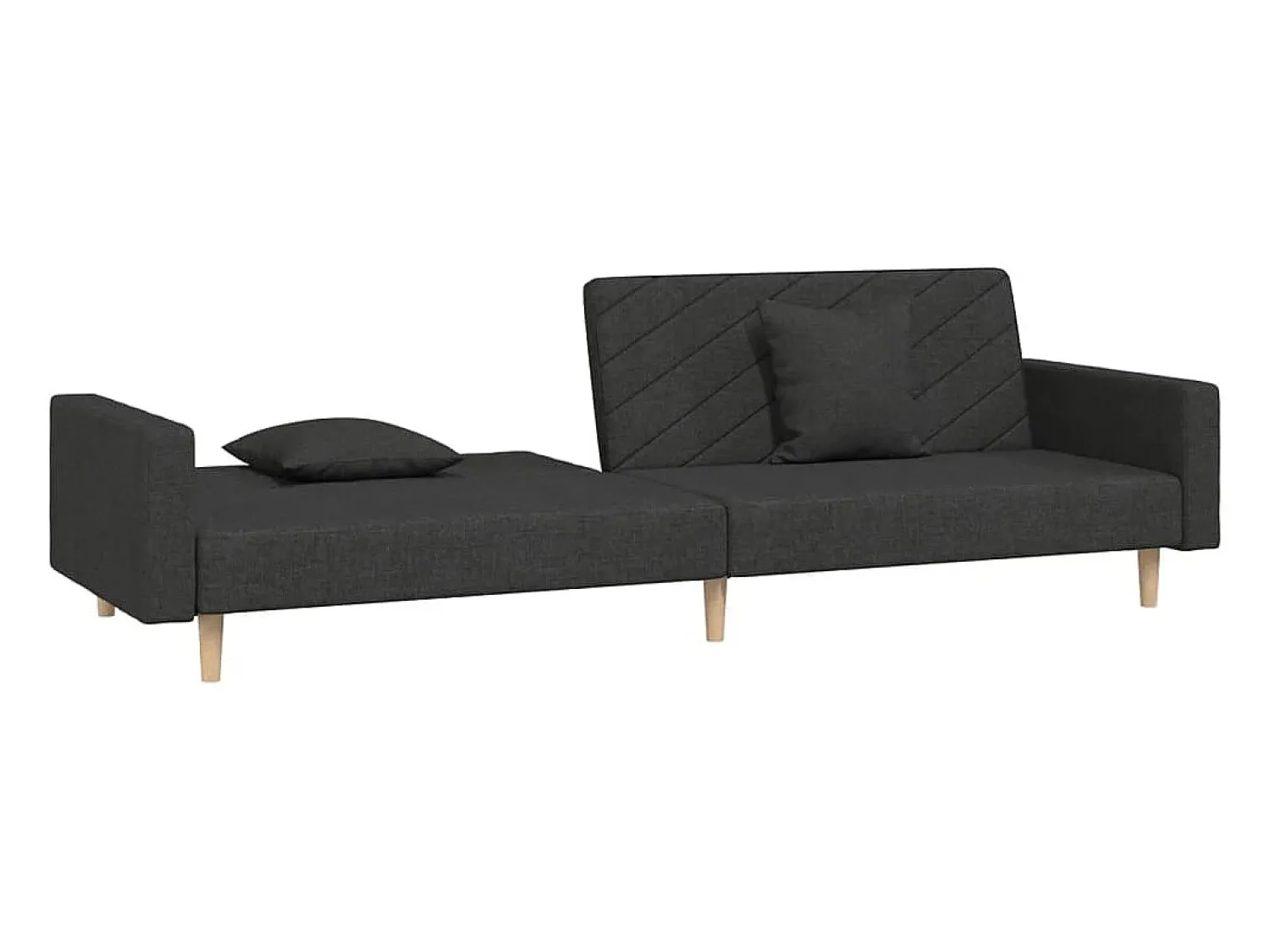 Sofá* Sofá-cama 2 lugares com duas almofadas tecido PT804404 Preto