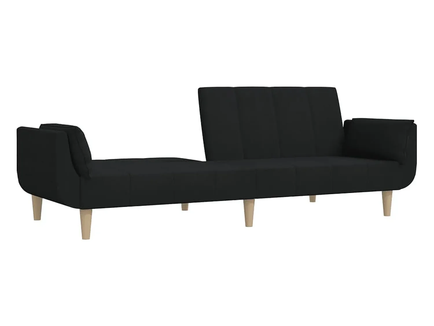 Sofá* Sofá-cama 2 lugares com duas almofadas tecido PT382406 Preto