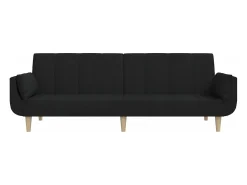 Sofá* Sofá-cama 2 lugares com duas almofadas tecido PT382406 Preto