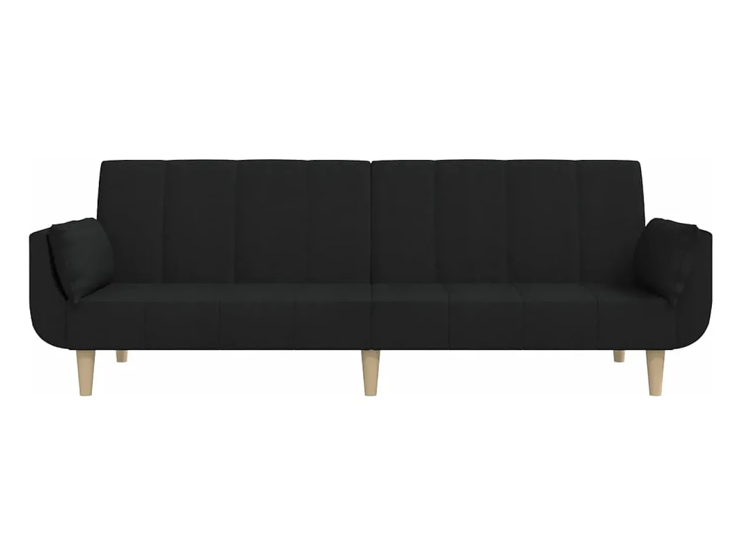 Sofá* Sofá-cama 2 lugares com duas almofadas tecido PT382406 Preto