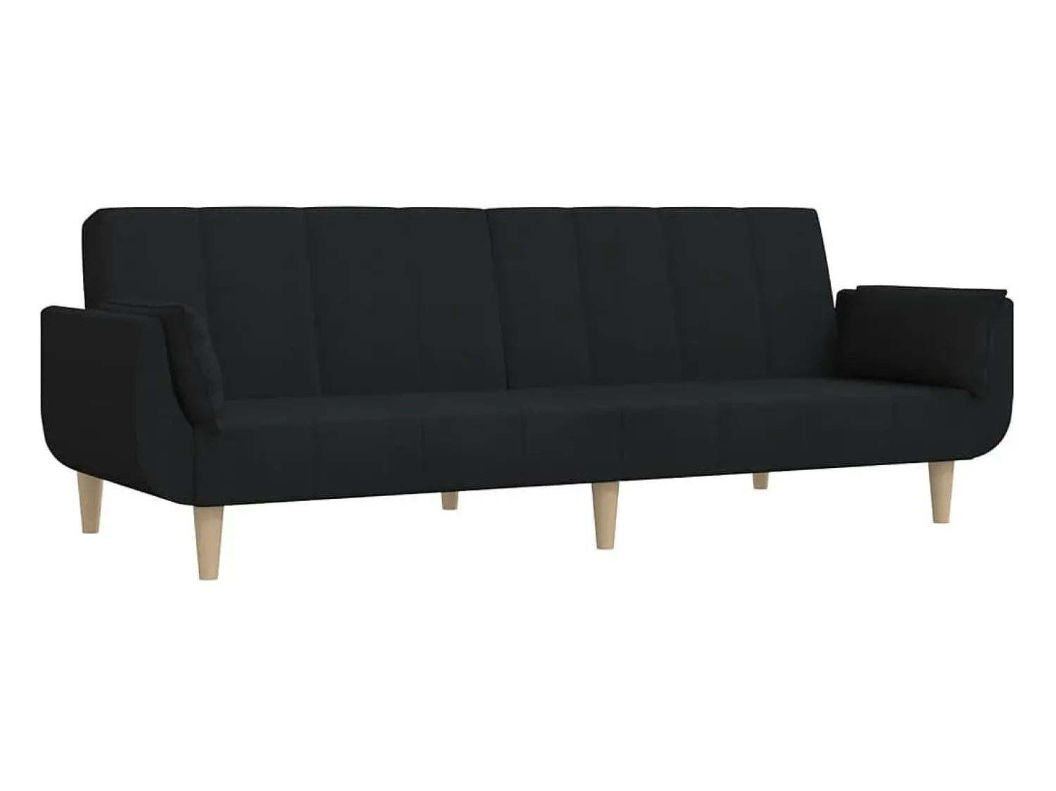 Sofá* Sofá-cama 2 lugares com duas almofadas tecido PT382406 Preto