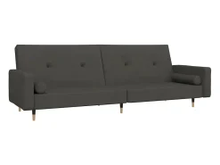 Online Sofá-cama 2 lugares com duas almofadas veludo -escuro PT388599 Cinzento