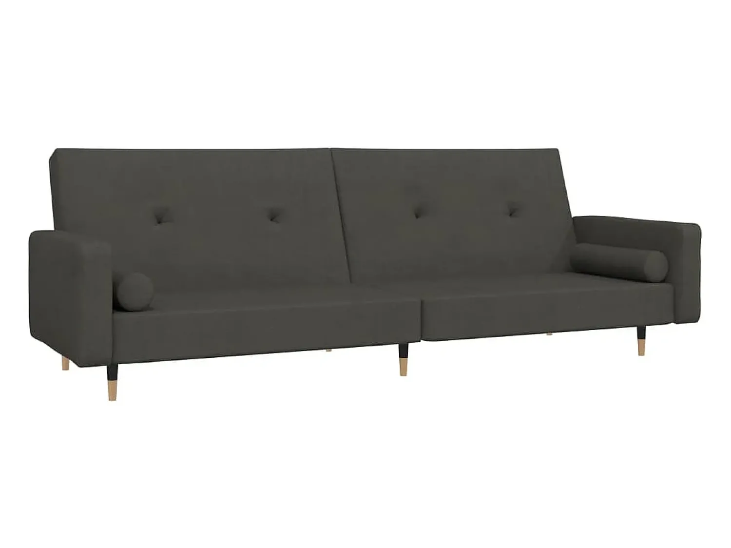 Online Sofá-cama 2 lugares com duas almofadas veludo -escuro PT388599 Cinzento