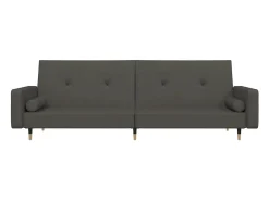 Online Sofá-cama 2 lugares com duas almofadas veludo -escuro PT388599 Cinzento