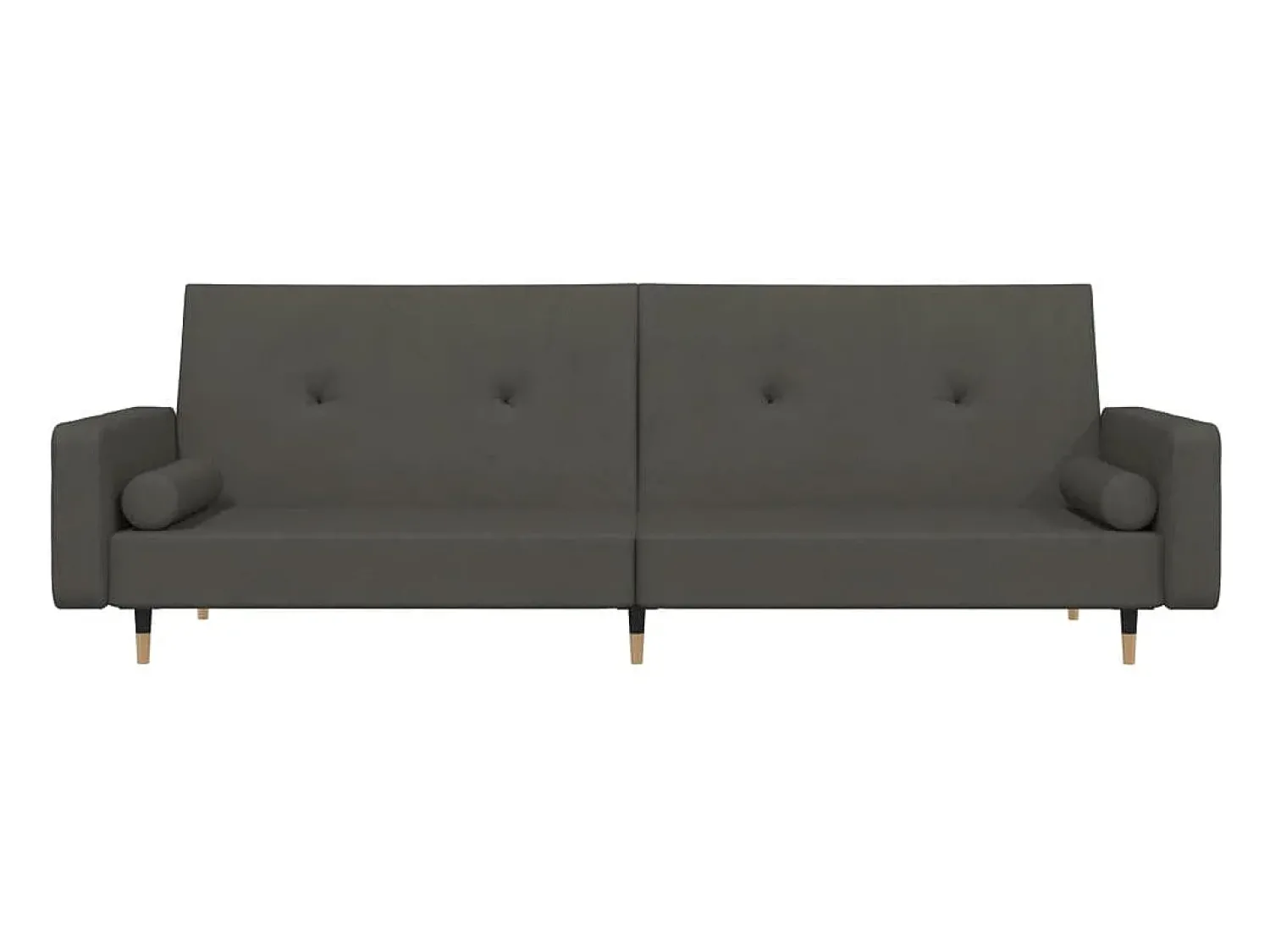 Online Sofá-cama 2 lugares com duas almofadas veludo -escuro PT388599 Cinzento