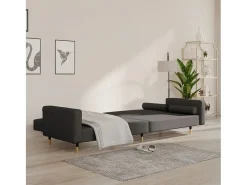 Online Sofá-cama 2 lugares com duas almofadas veludo -escuro PT388599 Cinzento