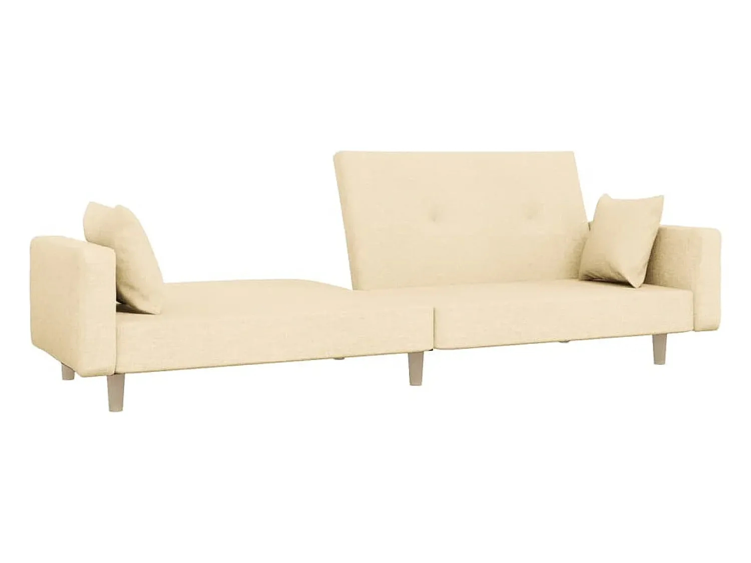 Sofá| Sofá-cama 2 lugares com duas almofadas tecido cor PT307014 Creme