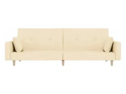 Sofá| Sofá-cama 2 lugares com duas almofadas tecido cor PT307014 Creme