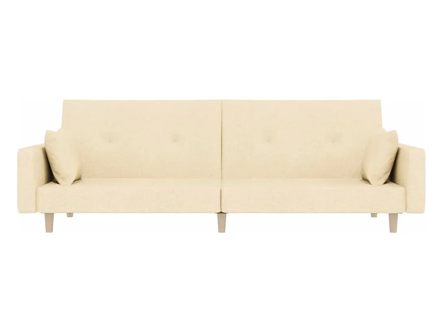 Sofá| Sofá-cama 2 lugares com duas almofadas tecido cor PT307014 Creme