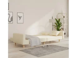 Sofá| Sofá-cama 2 lugares com duas almofadas tecido cor PT307014 Creme