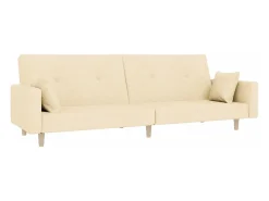 Sofá| Sofá-cama 2 lugares com duas almofadas tecido cor PT307014 Creme