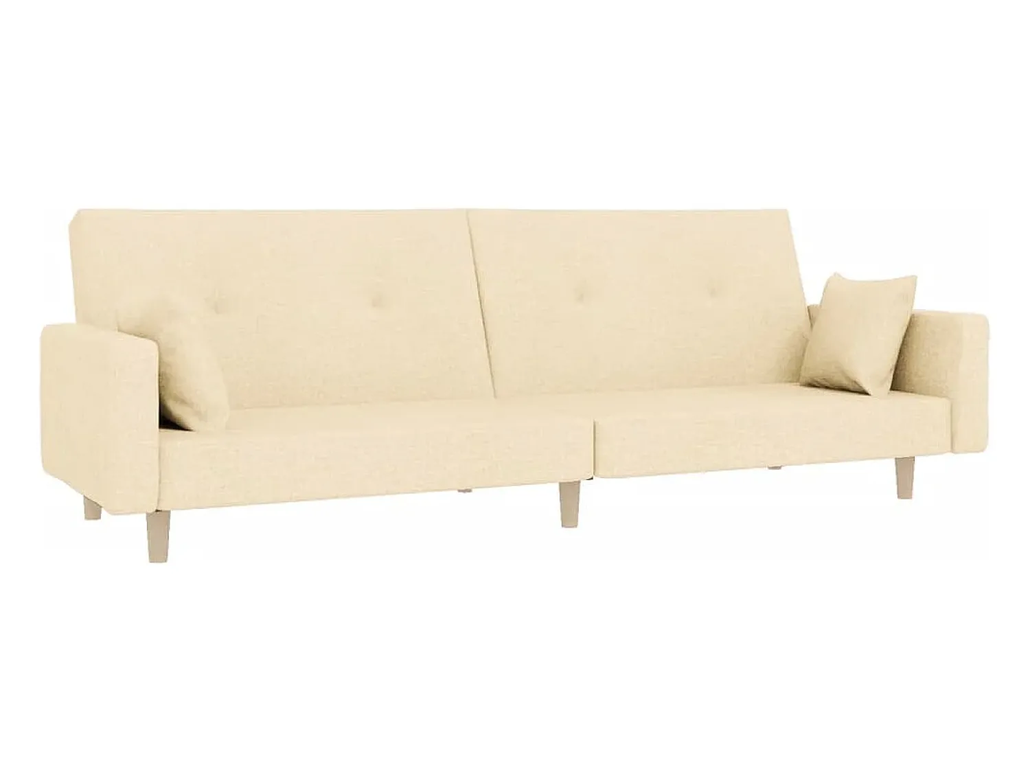 Sofá| Sofá-cama 2 lugares com duas almofadas tecido cor PT307014 Creme