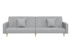 Sofá* Sofá-cama 2 lugares com duas almofadas tecido cinzento-claro PT489296 Cinzento claro
