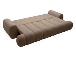 Vente-unique Sofá-cama 4 lugares conversível em tecido da cor FRIDORA^ Sofá