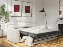 Vente-unique Sofá-cama 3 lugares de abertura rápida em tecido texturizado - Colchão 16 cm POGNIA^ Sofá