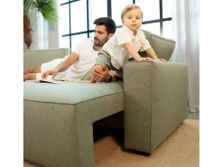 Outlet Sofá-cama 3 lugares - chaise longue reversível lado direito/esquerdoche com arrumação integrada (239 x 157 x 91 cm) - JADE Verde