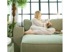 Outlet Sofá-cama 3 lugares - chaise longue reversível lado direito/esquerdoche com arrumação integrada (239 x 157 x 91 cm) - JADE Verde