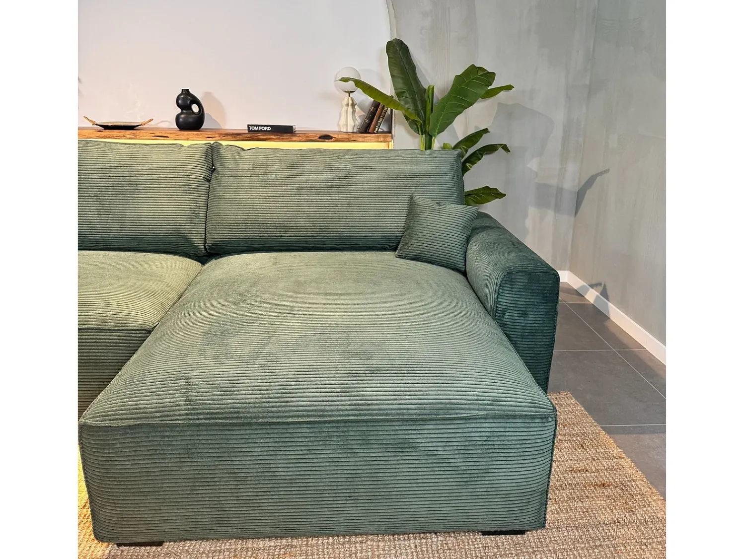 Sofá-cama 3 lugares Abeto - chaise reversível lado direito/esquerdoche com arrumação integrada (269 x 158 x 96 cm) - LAUREN^ Sofá