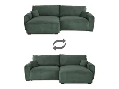 Sofá-cama 3 lugares Abeto - chaise reversível lado direito/esquerdoche com arrumação integrada (269 x 158 x 96 cm) - LAUREN^ Sofá