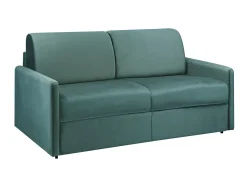 Vente-unique Sofá-cama abertura rápida 3 lug. colchão de 22 cm veludo verde CALIFE^ Sofá