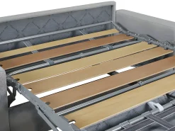 Vente-unique Sofá-cama abertura rápida 4 luga. colchão de 14cm veludo azul CALITO^ Sofá