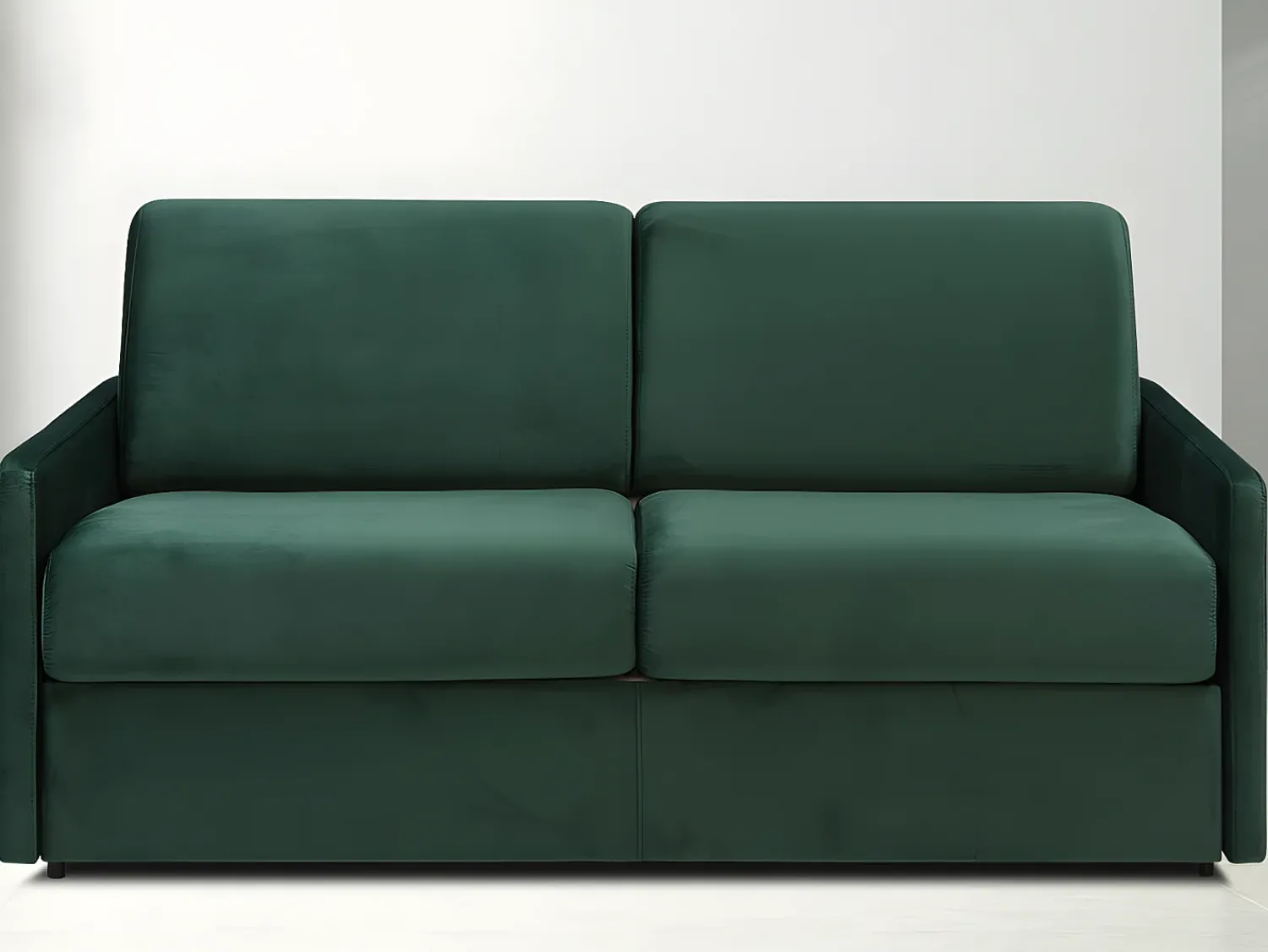 Best Vente-unique Sofá-cama abertura rápida 3 lug. colchão de 18cm veludo verde CALIFE Verde pinho