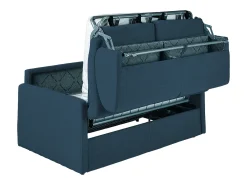 Best Vente-unique Sofá-cama abertura rápida 2 lug. colchão de 22cm veludo azul CALIFE Azul escuro