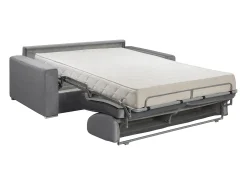 Vente-unique Sofá-cama abertura rápida 2 lug. colchão de 18cm veludo cinzento CALITO^ Sofá