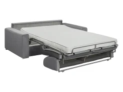 Sofá*Vente-unique Sofá-cama abertura rápida 3 lug. colchão de 14cm veludo cinzento CALITO Cinza antracite