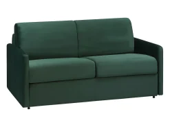 Vente-unique Sofá-cama abertura rápida 2 lug. colchão de 18cm veludo verde CALIFE Verde pinho