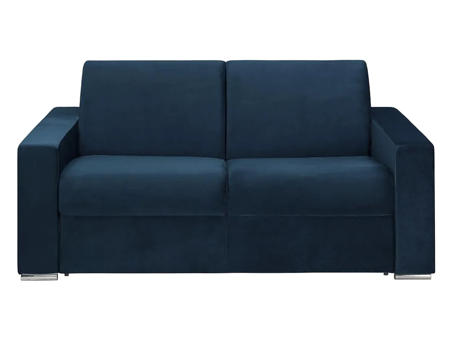 Vente-unique Sofá-cama abertura rápida 2 lug. colchão de 22 cm veludo azul CALITO^ Sofá