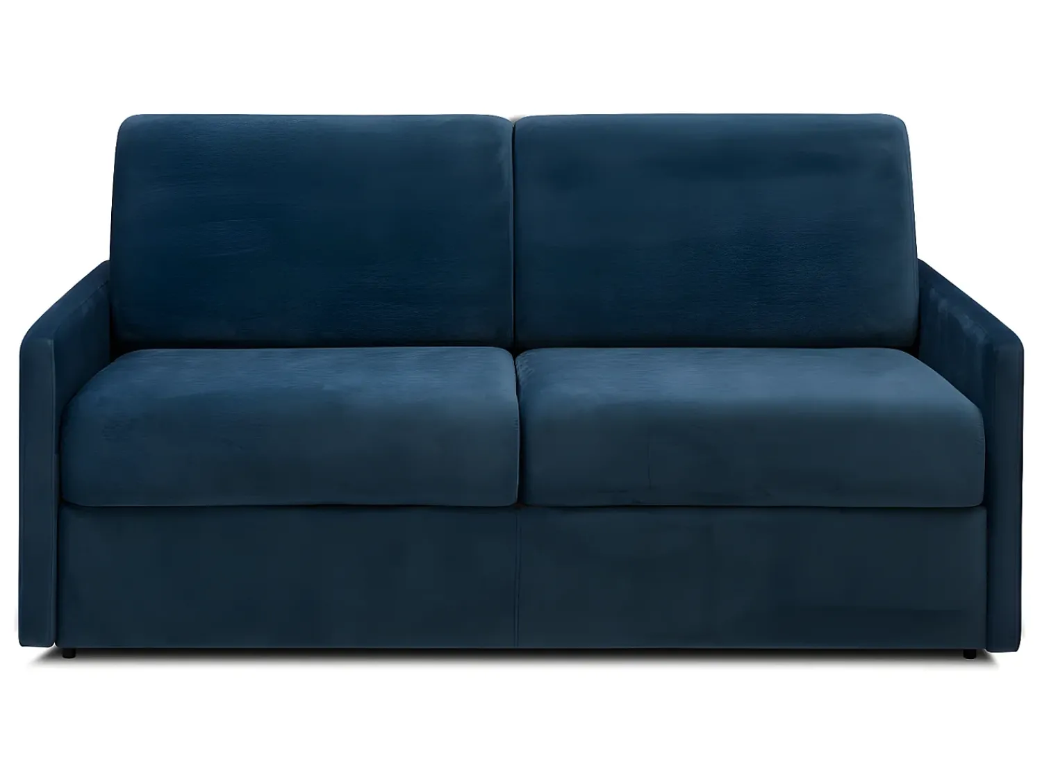 Sofá*Vente-unique Sofá-cama abertura rápida 3 lug. colchão de 18 cm veludo azul CALIFE Azul escuro
