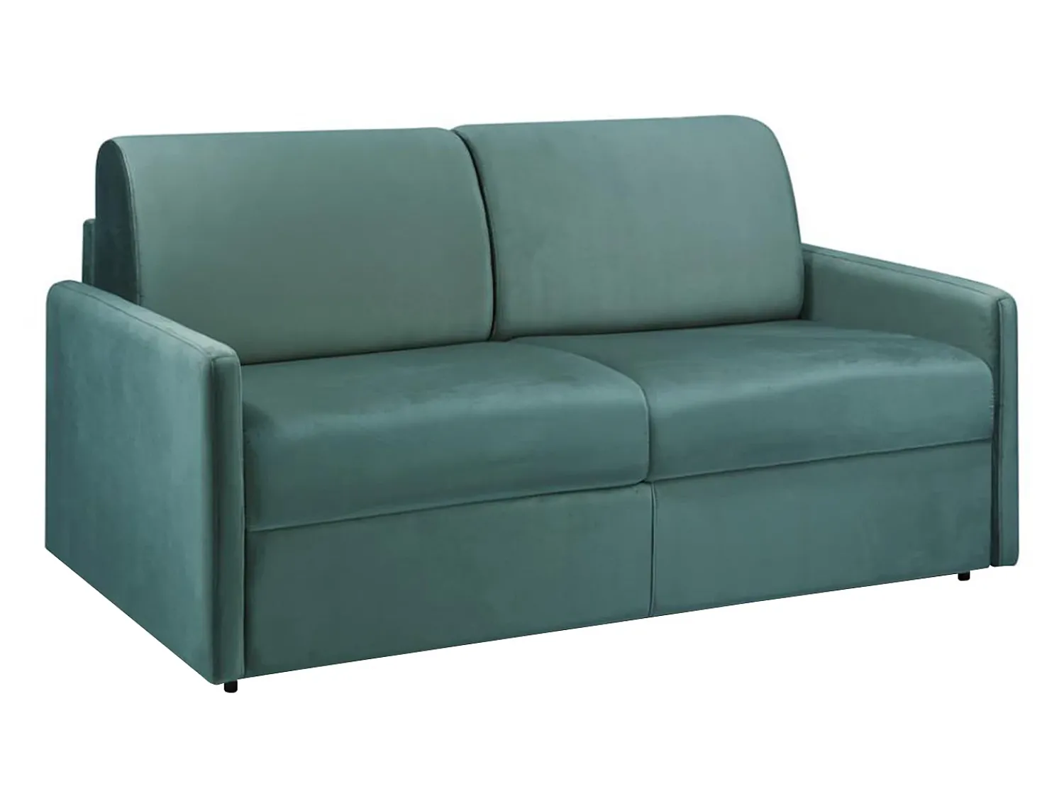 Vente-unique Sofá-cama abertura rápida 3 lug. colchão de 18 cm veludo verde CALIFE^ Sofá